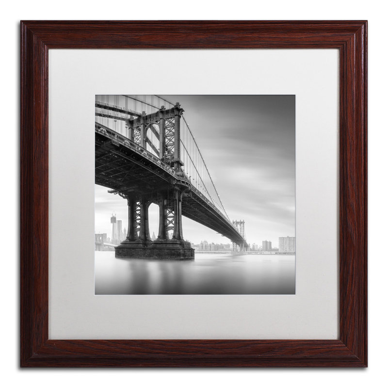 « manhattan bridge i » par moises perception, reproduction de photo encadrée, H 16 po x l 16 po, Blanc
