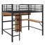 Lit mezzanine avec bureau en L et tablettes
