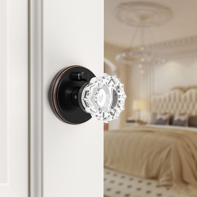 Coolnews Retro Elegant Series - Boutons de porte d'intimité en cristal, Bronze/or frotté à l'huile