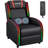 Faux Leather PC & Racing Game Chair with RGB LED Lights and Massage Lumbar Support-469313381