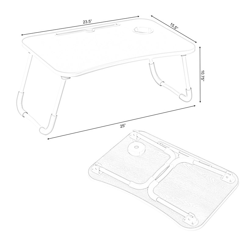 Table pliable pour ordinateur portable North Bed, Rose