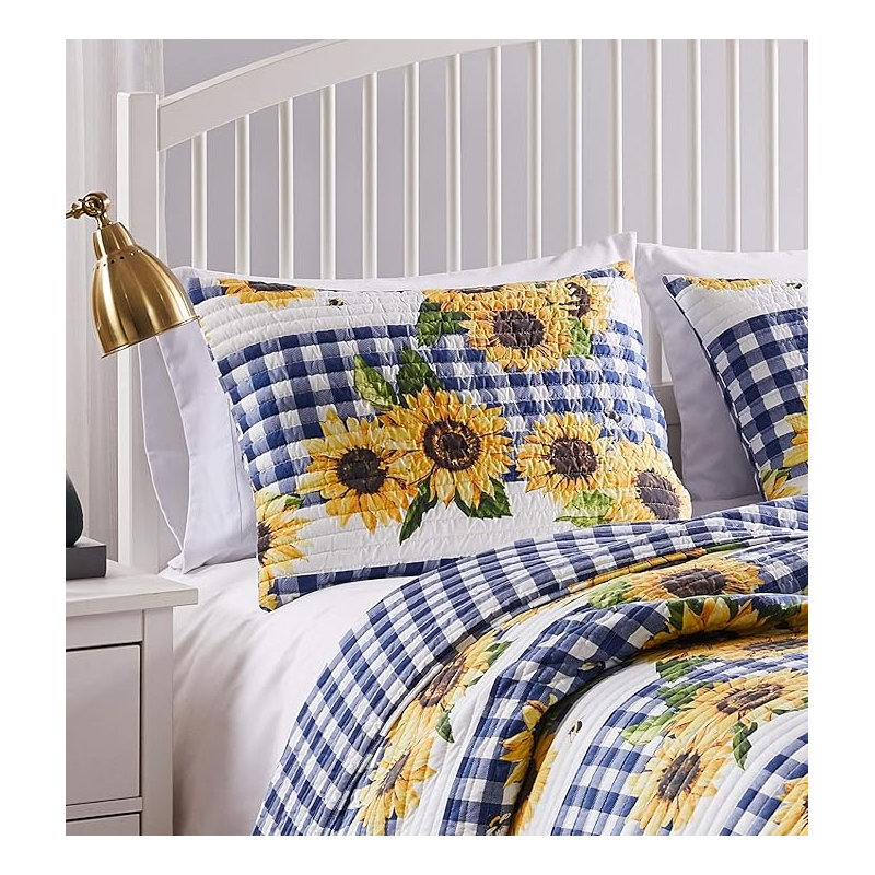 Greenland Home Fasions Sunflower Gold King Sham, 20x36, King