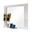 Miroir de commode Gely, laqué blanc brillant 46 po, cadre en bois massif