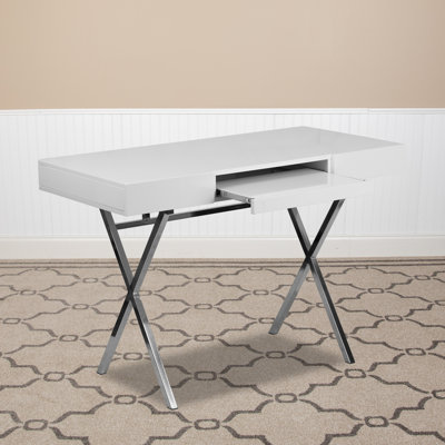 Computer Desk with Keyboard Tray and Drawers