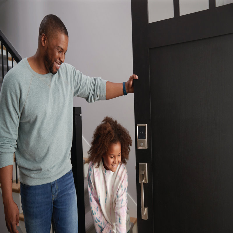 Encode Plus Smart Wifi Deadbolt With Century Trim, Satin Nickel