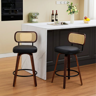 Set Of Counter Height Bar Stools, Swivel Upholstered Counter Stools For Dining Room by Corrigan Studio