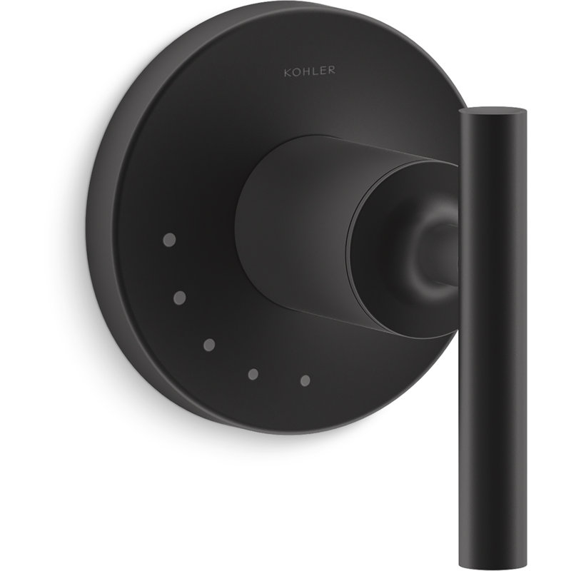 Garniture de valve Purist avec poignée levier pour valve de contrôle de volume, Noir mat