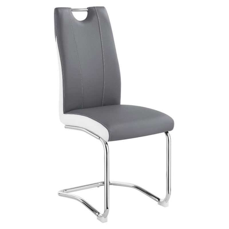 Ao Polyurethane Side Chair in Grey/White Set of 4