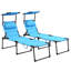 Ensemble de chaise longue pliante à dossier réglable avec toit pare-soleil-275984654