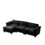 Canapé de luxe avec repose-pieds rembourré en chenille souple Living Furniture-1587509876