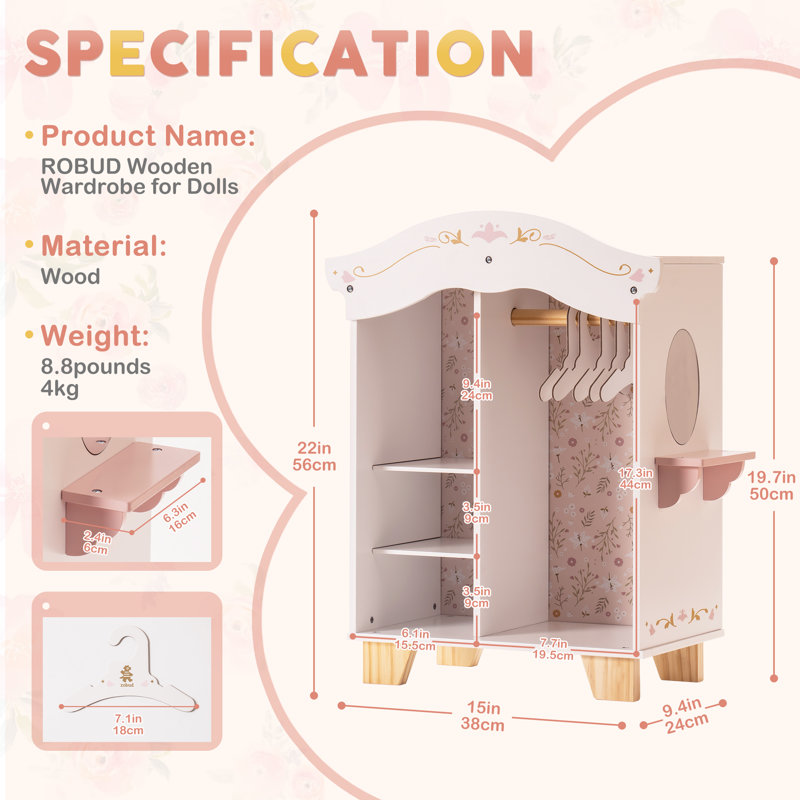 Meubles et accessoires de poupée en bois
