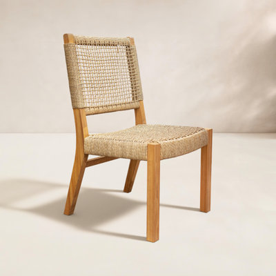 Stackable Teak Patio Side Chair