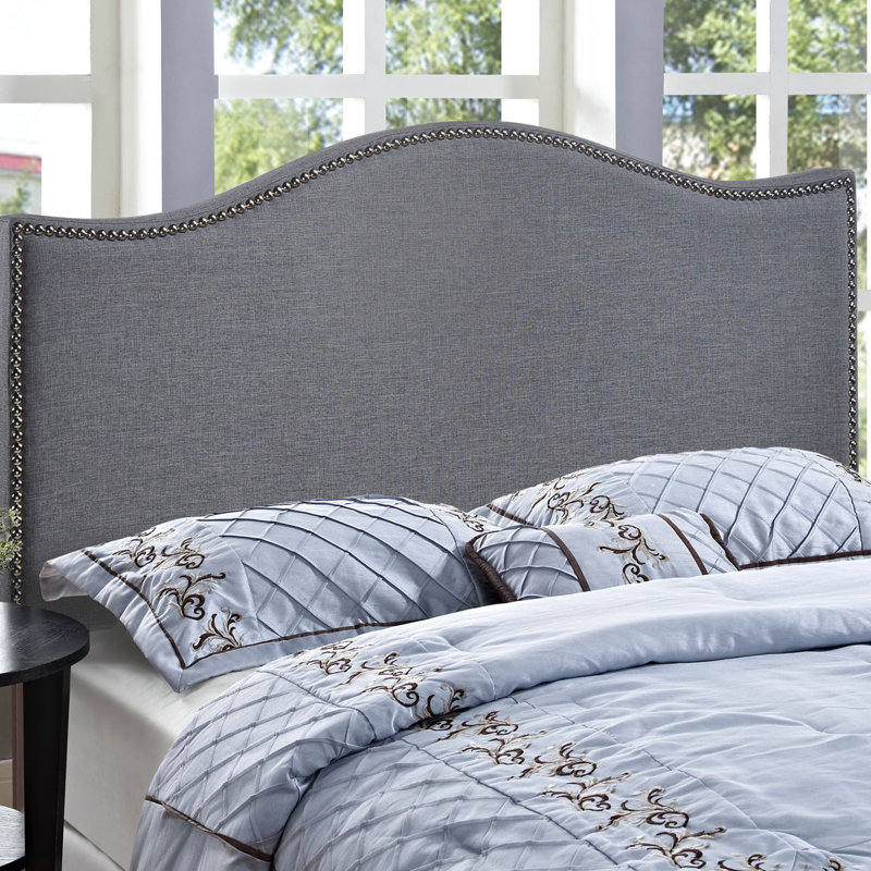 Tête de lit tapissier Curl, gris, Double, gris
