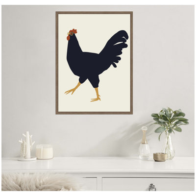 «Farm Rooster» par Hannah Beisang, reproduction d'art sur toile encadrée