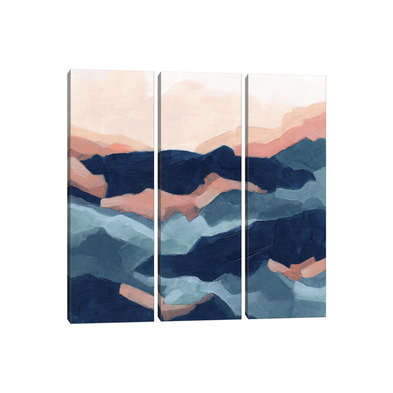 «Bluescape I», ensemble d'art mural sur toile tendue (ensemble de 3)
