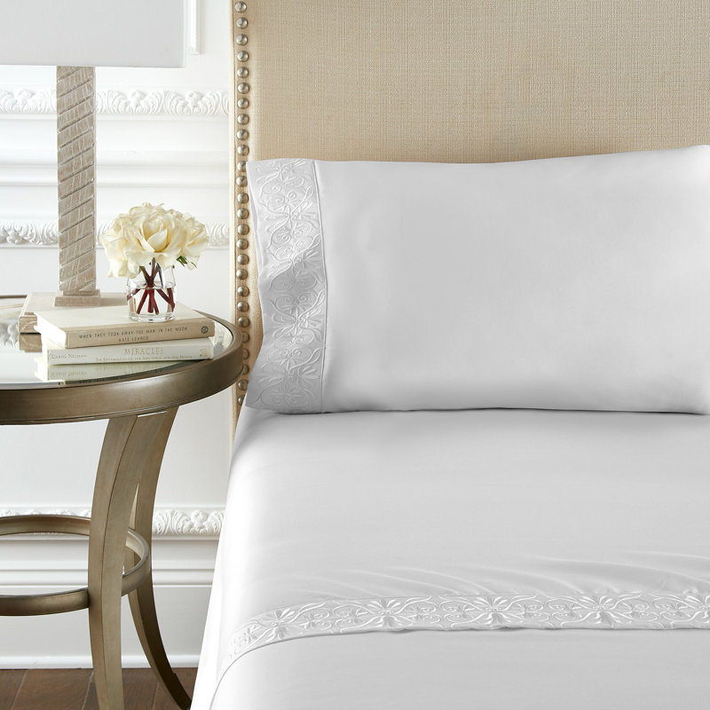 Ariane Sheet Set, White, Queen Sheet Set + 2 Pillowcases