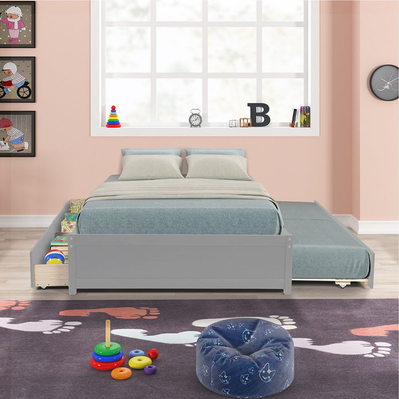 Lit plateforme Keegin, Gris