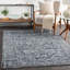 Tapis oriental bleu marine tissé au métier mécanique Ingrid-1657421132