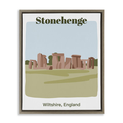 «Stonehenge Landmark Architecture», art mural encadré flottant par Regina Moore