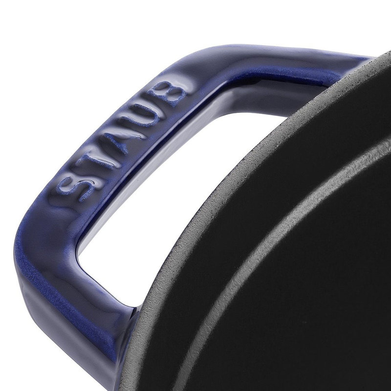 La Cocotte Cast Iron Round Cocotte, Dark Blue, 7 quarts