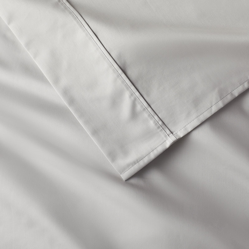 Ensemble de draps en satin de coton égyptien Hayward, Gris tourterelle, Très grand