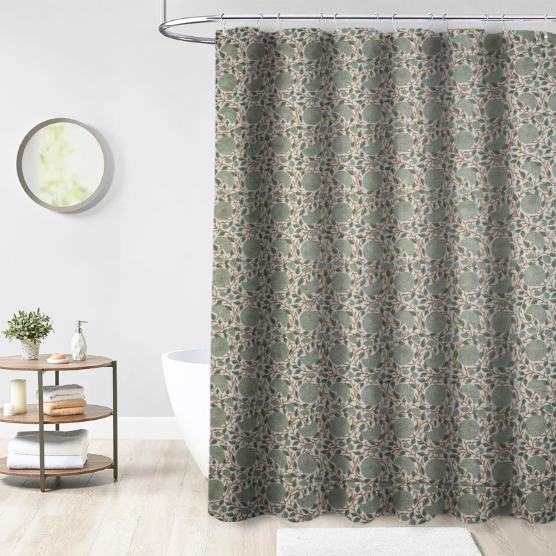  Rideau de douche en lin imprimé à la main | Décoration de salle de bain Boho | Accessoire de salle de bain indien rustique, Karwachauth, vert