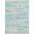 3' X 5' Teal Blue And Ivory Abstract Washable Indoor Outdoor Area Rug