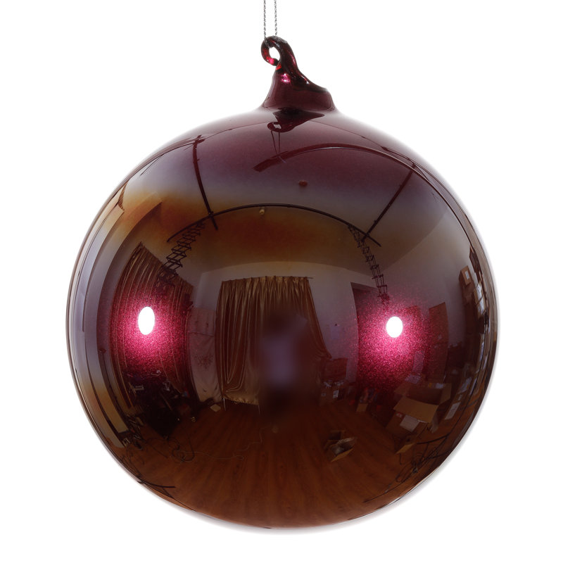 Ornement boule de verre perle, Rouge