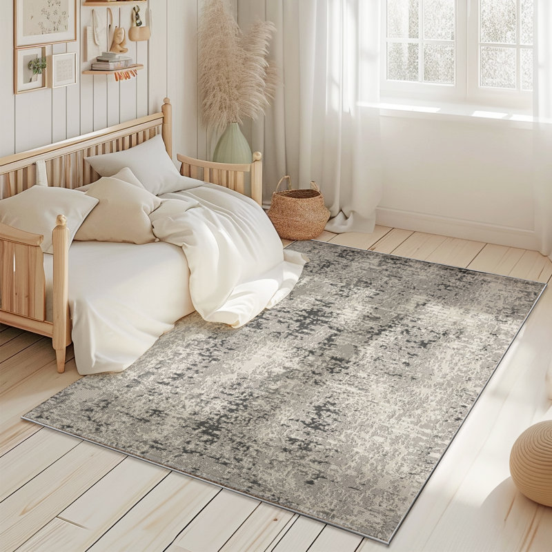 Modern Abstract Large 9X12 Area Rug Transitional Carpet Shiny Vibrant High Low Pile Rug For Living Room