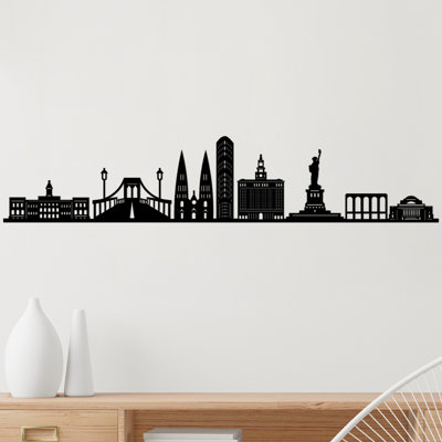 Élégant accessoire mural en métal noir, 47,2 po x 9,4 po | Fabrication 100% métal, épaisseur: 0,06 po | Conception durable et élégante pour la décoration intérieure, parfaite pour le salon, le bureau ou la galerie