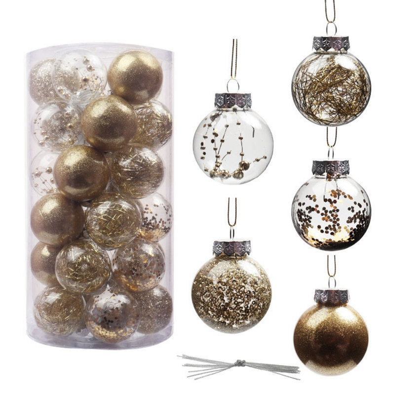 30 pièces de boules de Noël, Doré
