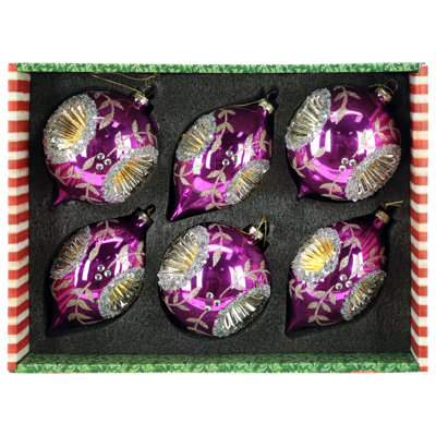 Scrolled Reflector Ornament, Box Of 6 - 4 Inches