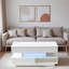 Table basse à plateau relevable avec compartiment caché, 2 tiroirs de rangement et lumières DEL réglables-1648958383