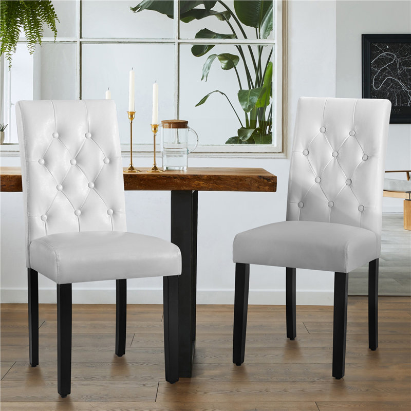 Chaise rembourrée Clintock, Blanc
