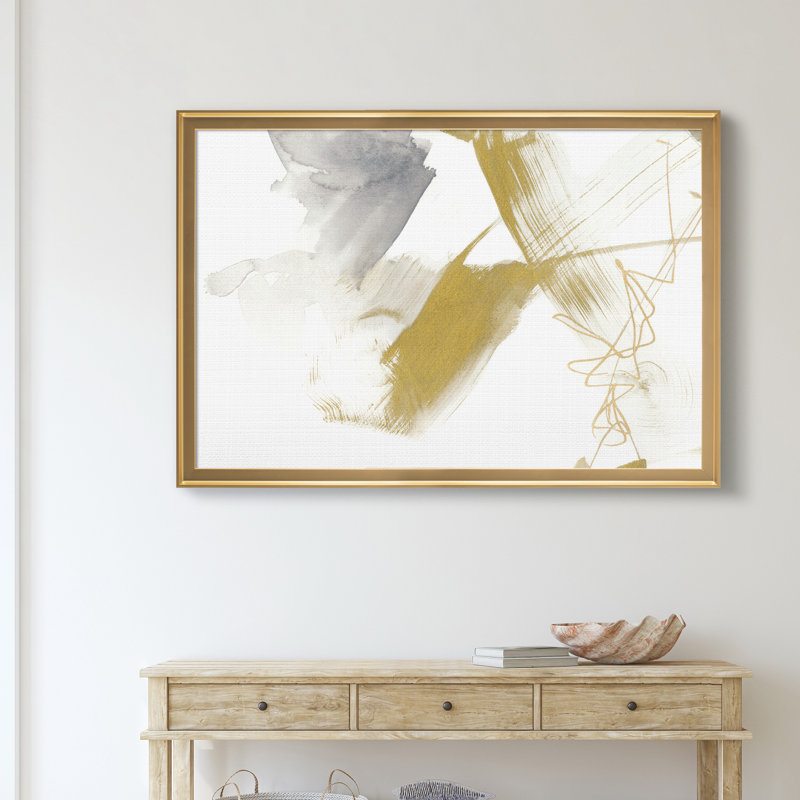 «Gold & Gray Exploration IV», reproduction d'art sur toile encadrée, Doré, H 18,5 po x l 24,5 po x P 1,5 po