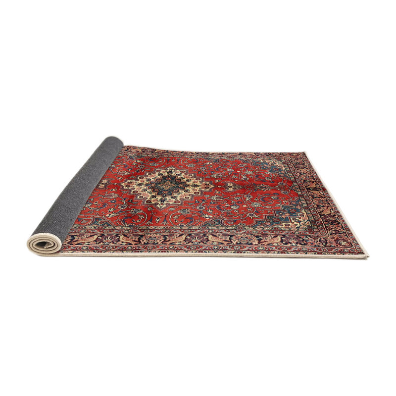 Tapis de style oriental rouge, Rond 4 pi