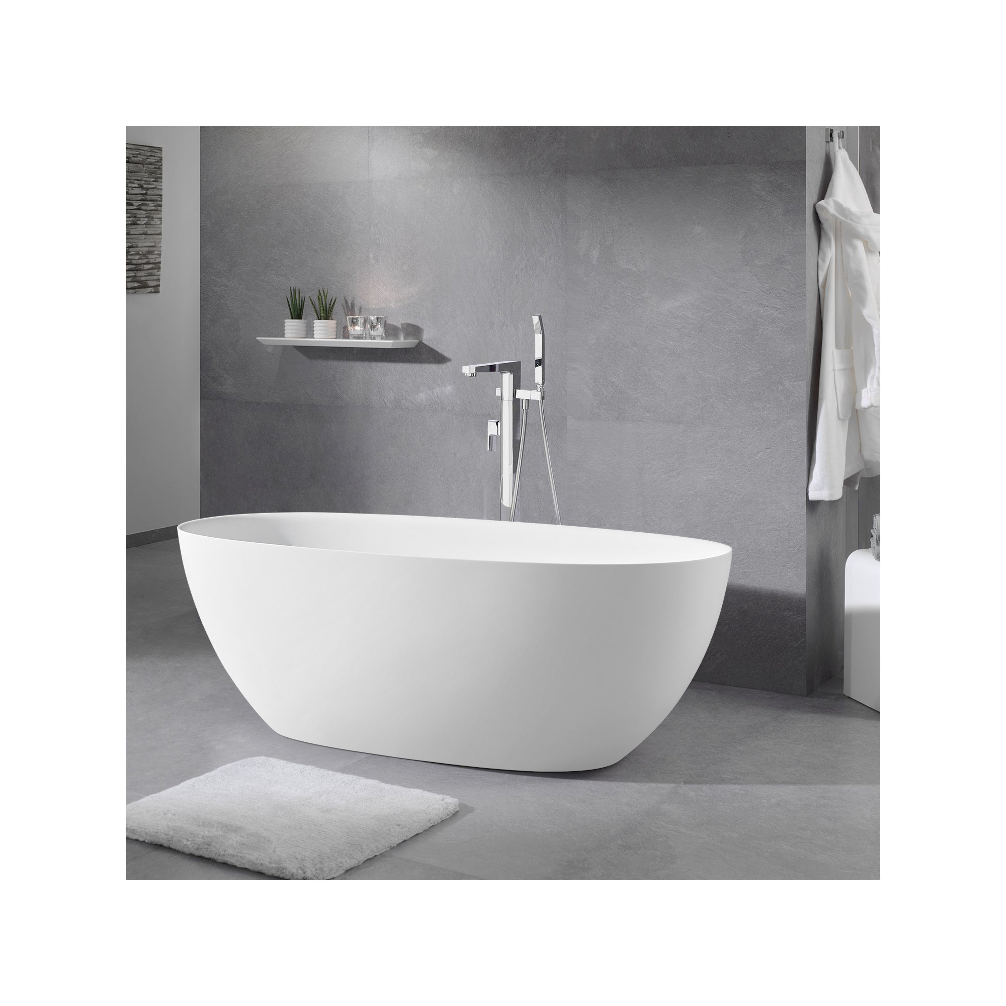 65'' Soaking Bathtub, White