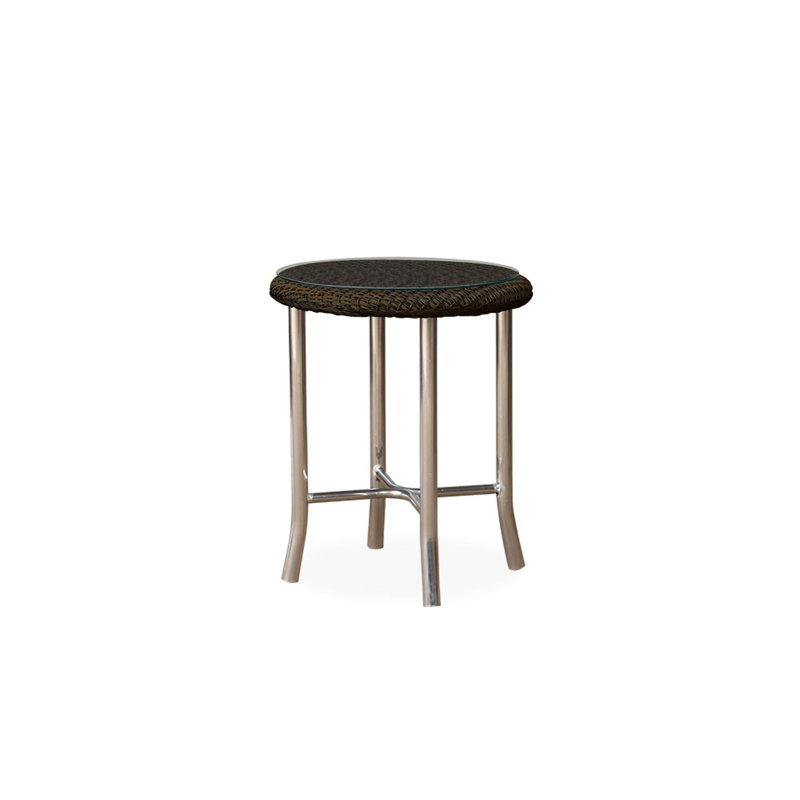 Weekend Retreat Outdoor Round Side Table, Mink