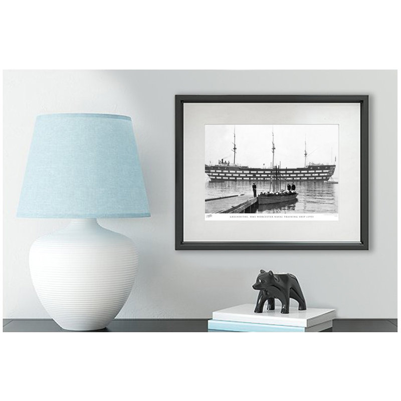 Greenhithe, HMS Worcester Naval Training Ship C1955 - Single Picture Frame Print, 28cm H x 36cm W x 2.3cm D