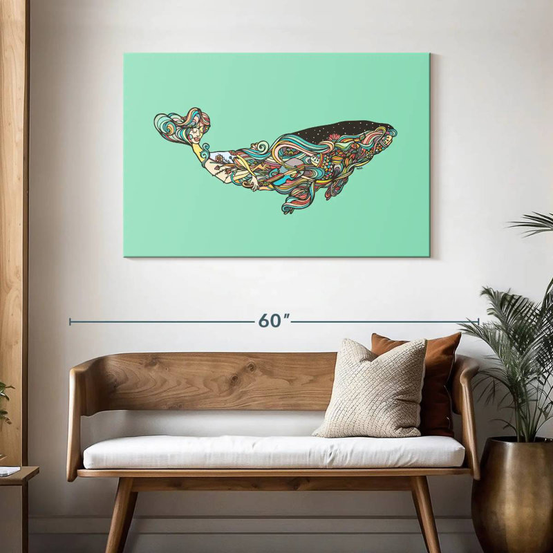 Brampt Vibrant Whale, 30" H x 45" W