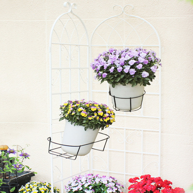 Treillis de jardin 71 po x 19,7 po, métal, rouille, blanc crème, facile à installer 2 treillis métalliques 71 po x 19,7 po, processus d'assemblage simple