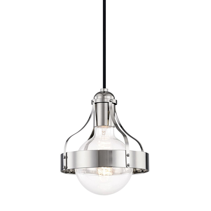 Violet 1 Light Pendant, Aged Brass