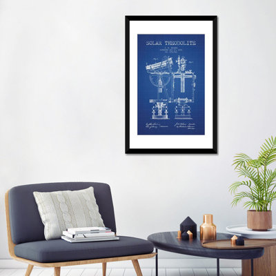 « j.w. holmes solaire theodolite », reproduction d’impression sur toile dans une grille bleue