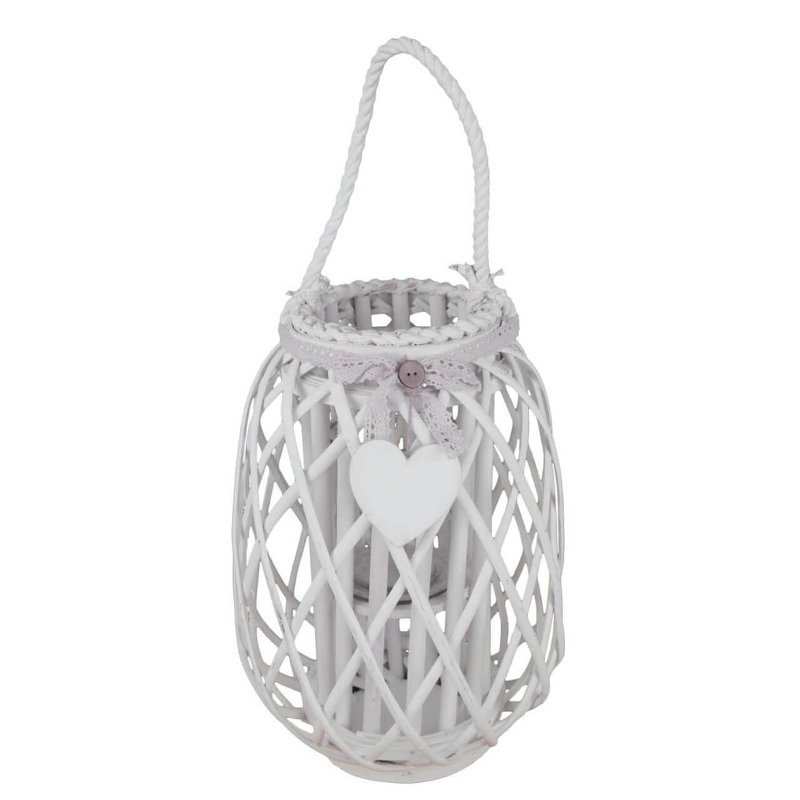 Glass Tabletop Lantern, White