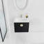 Meuble-lavabo mural noir en châtaignier noir - meuble-lavabo 24 po avec lavabo et grand rangement en châtaignier 24 po