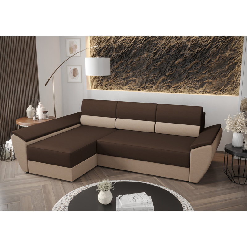 Sreenika 3 Seater Corner Sofa , Left -sided, Brown/Beige - Rainbow20/Rainbow05