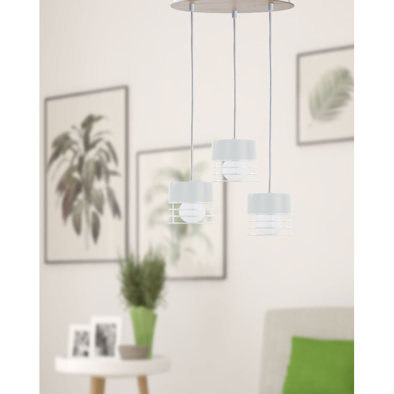 Tequesta 3 - Light Cylinder Pendant, White