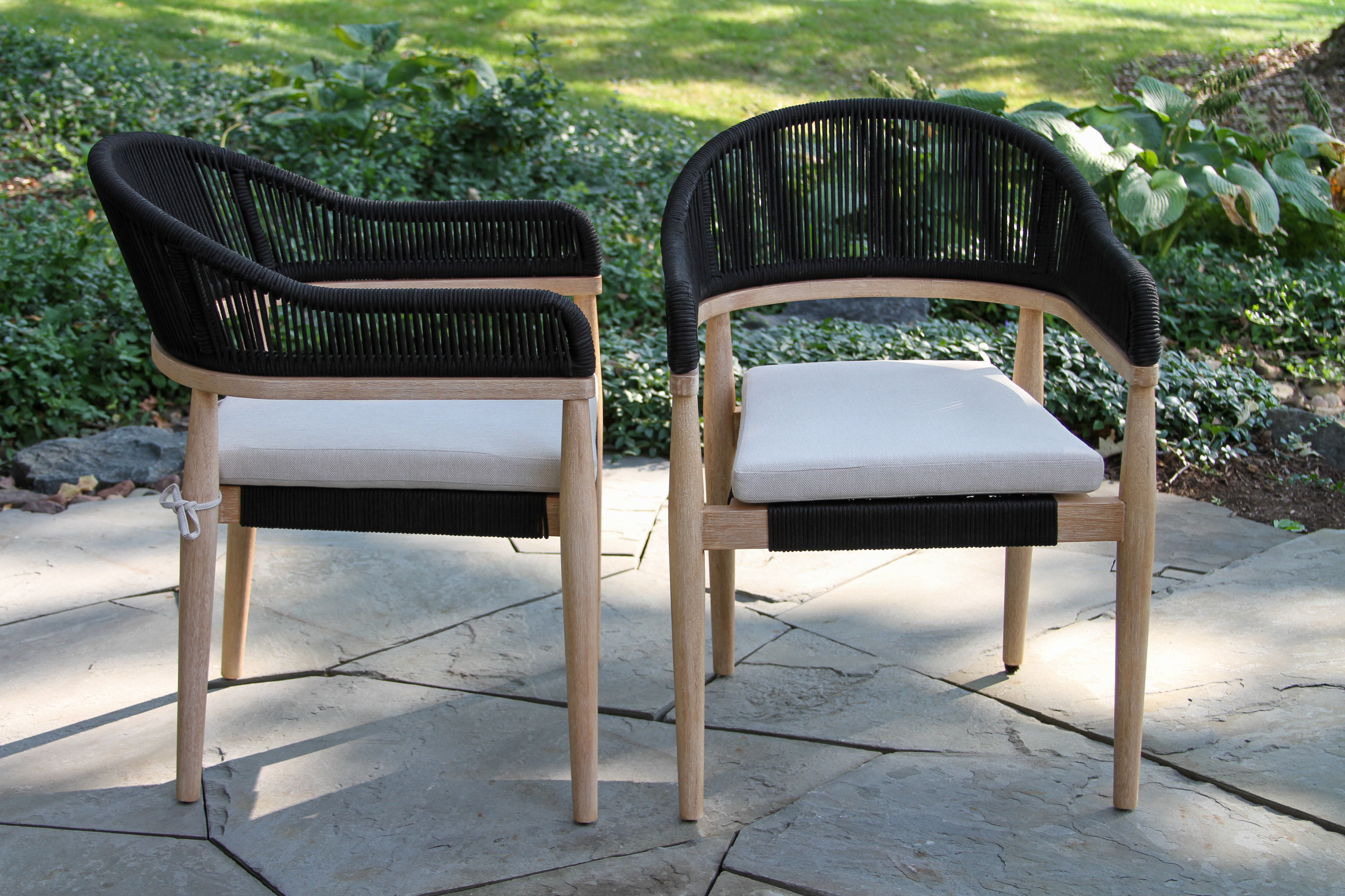 Paterson Antique Wash Eucalyptus & Beige Cable Wicker Dining Chair (Set of 2)