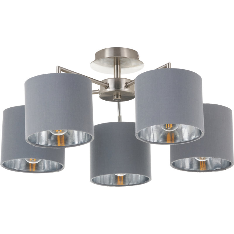 Elin 5 - Light Brushed Silver Shaded Pendant