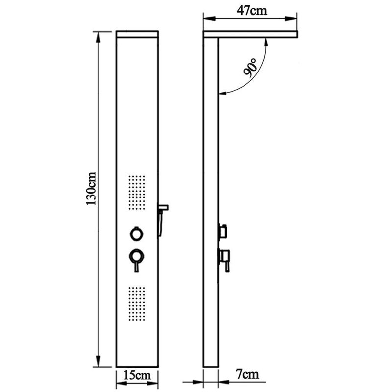 Shower Tower Panel, White